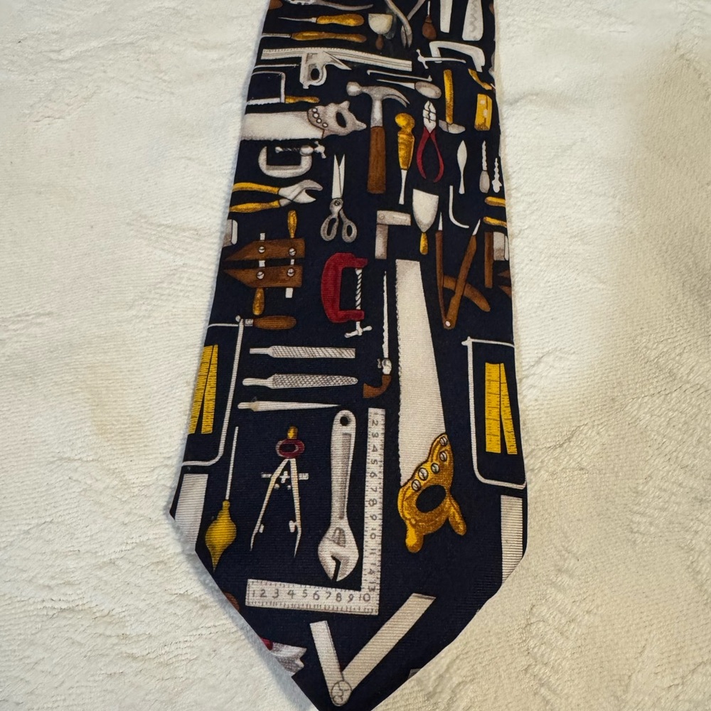 Mr Fixit Tool Pattern Tie Habitat Humanity Silk